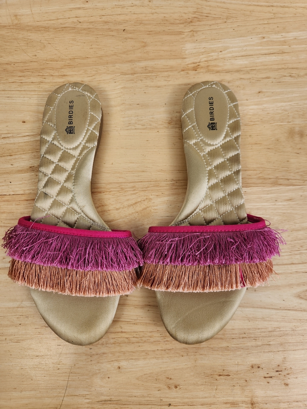 Birdies The Sparrow Slides Shoe Sandals Sz 7.5 Fringe Colorful